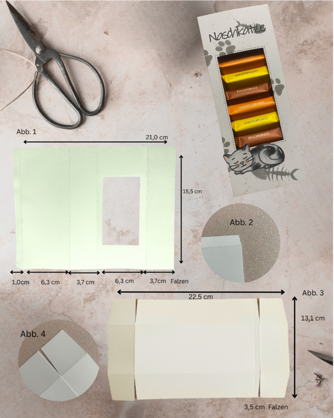 Anleitung Schokoladenverpackung Mini Tafeln