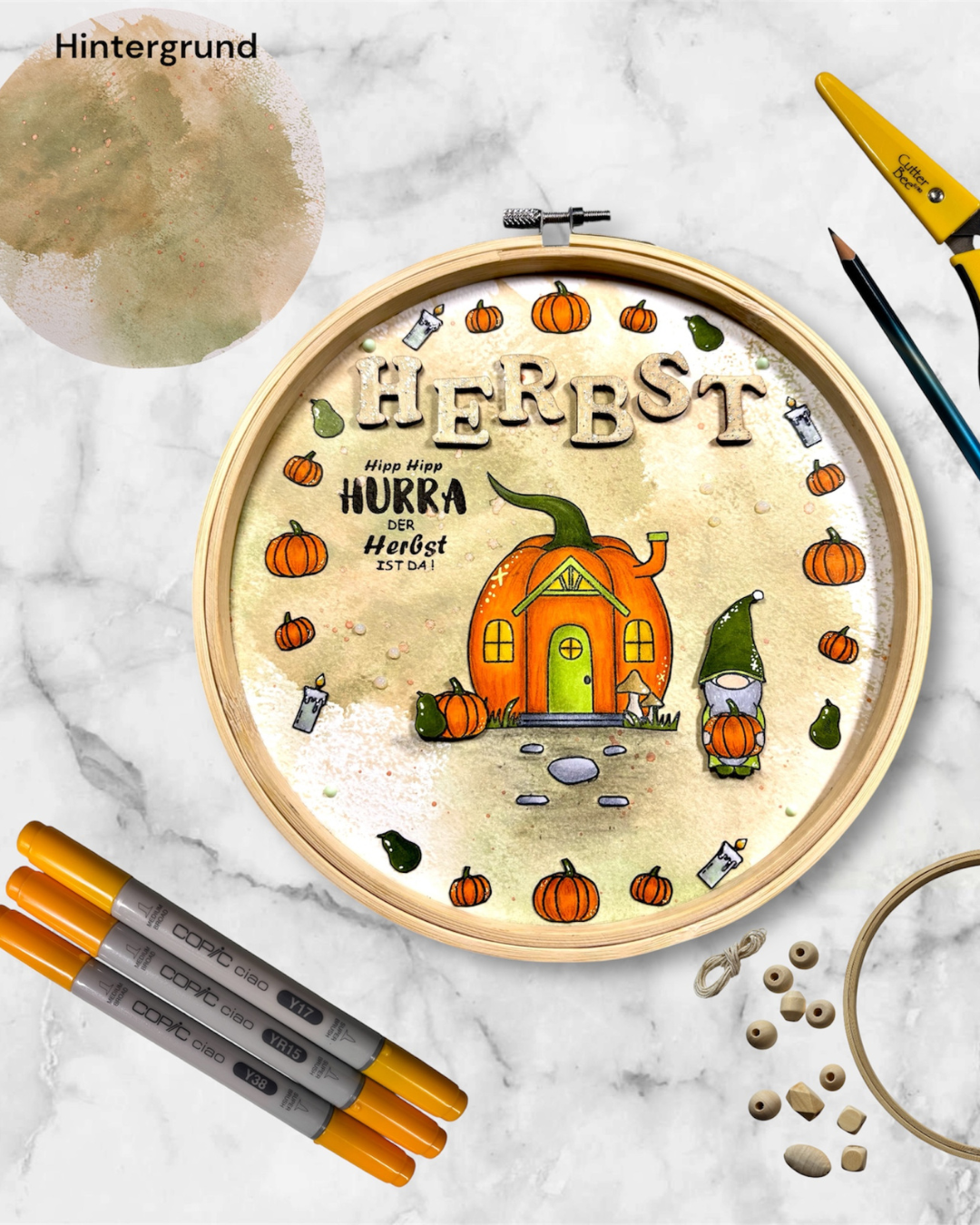 Stickrahmen mit Stempel verzieren stamp fun png