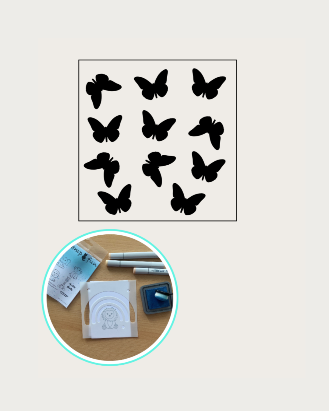 Schablone mit Schmetterlingen