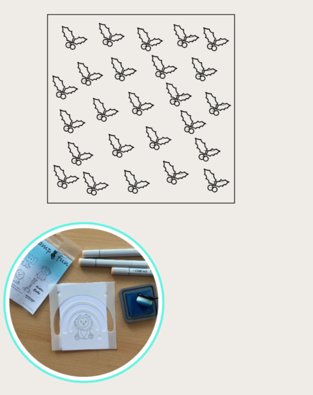 Schablone mit vielen Ilex