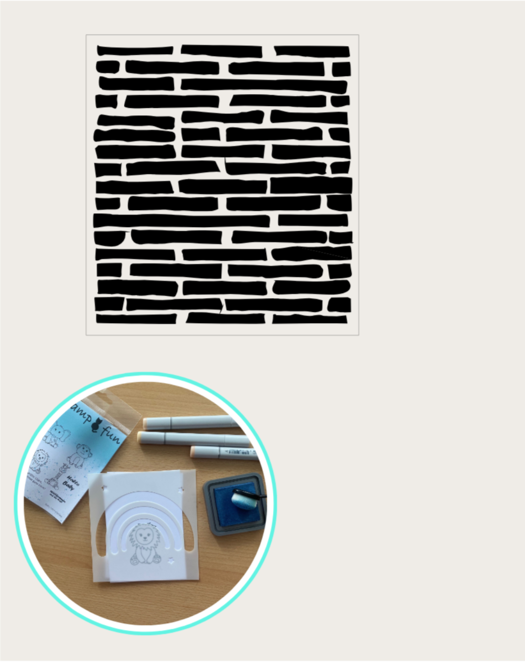 Schablone mit Mauerwerk