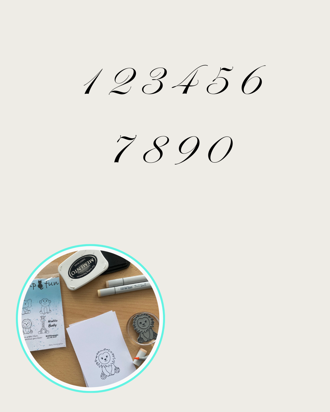 Stempel mit Zahlen für Advent