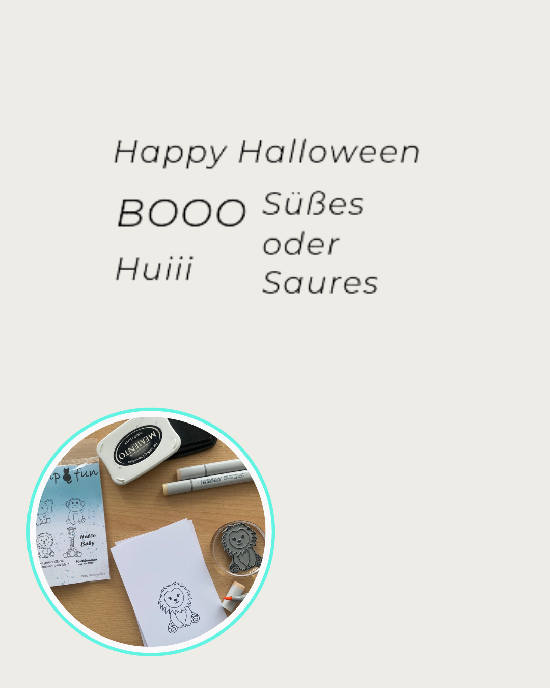 Textstempel Happy Halloween, Booo, Süßes oder Saures, Huiii