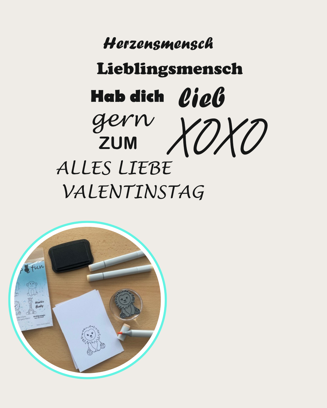 Textstempel Herzensmensch, Lieblingsmensch, Hab dich, lieb, gerne, zum, Alles Liebe, Valentinstag, XOXO