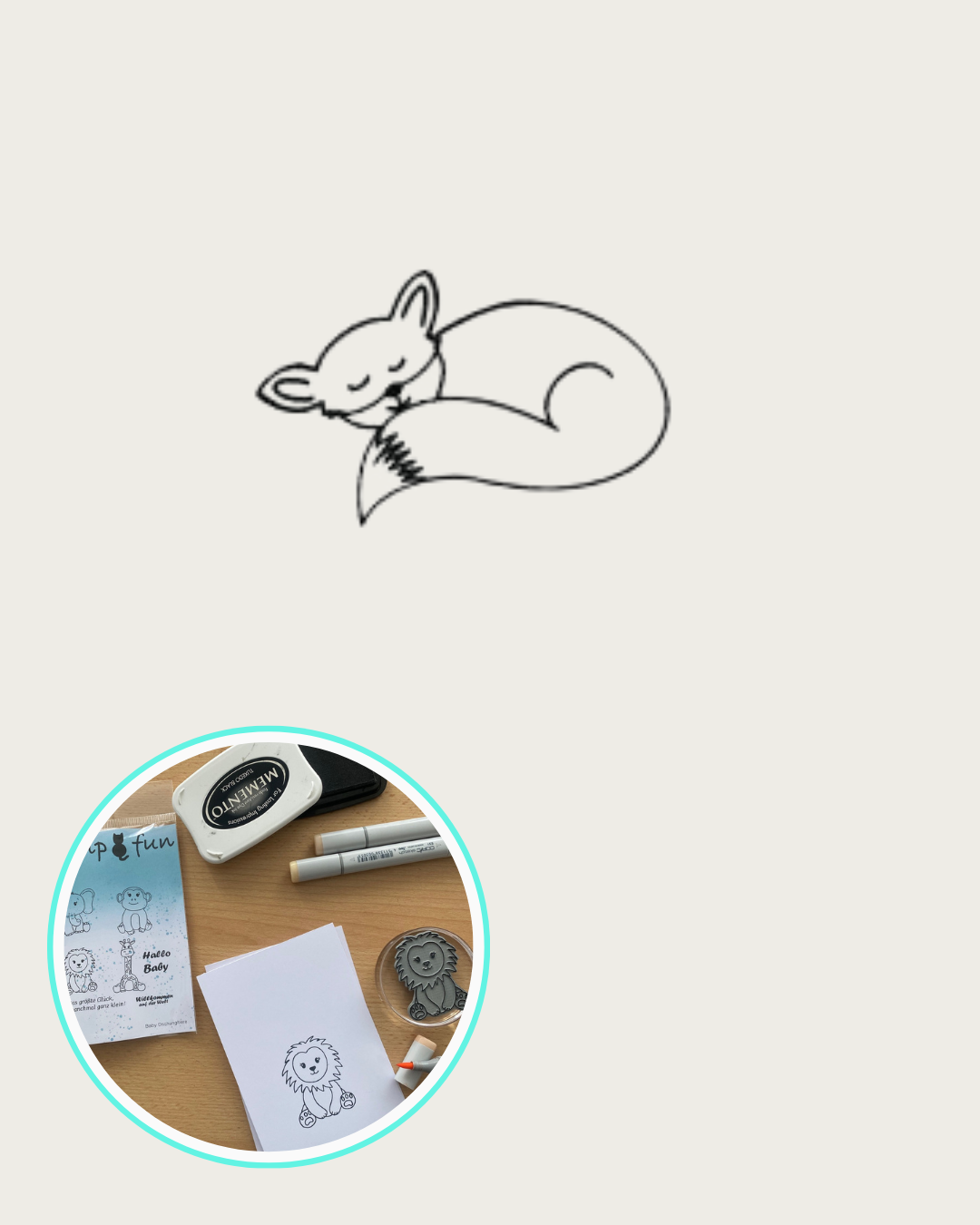 Stempel schlafender Fuchs