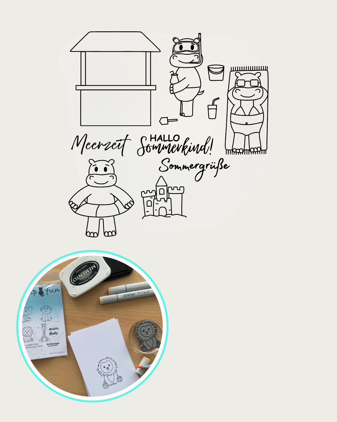 Stempel Set "Hippo Sommer"