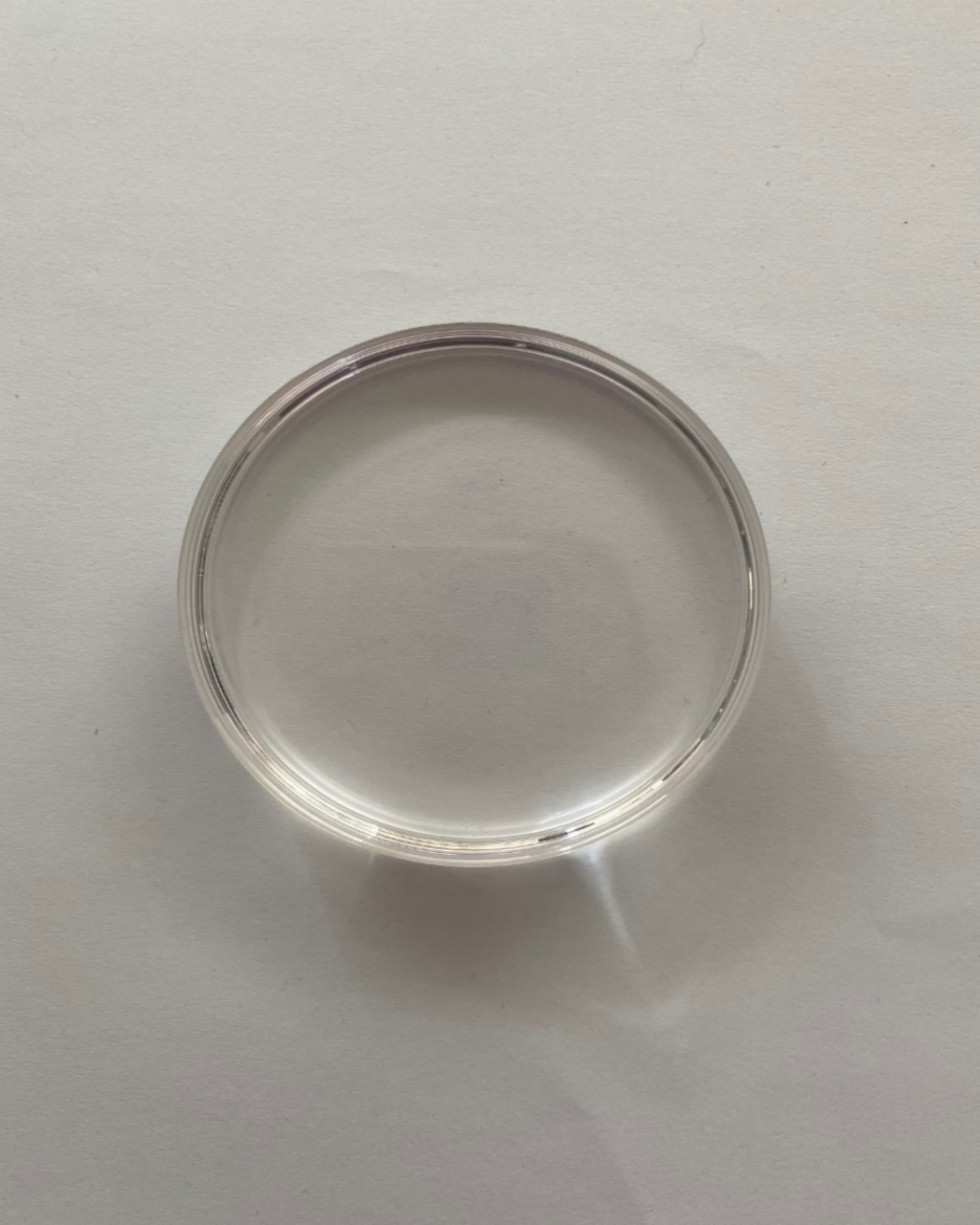 Bastelzubehör großer Acrylblock rund mit Griffmulde