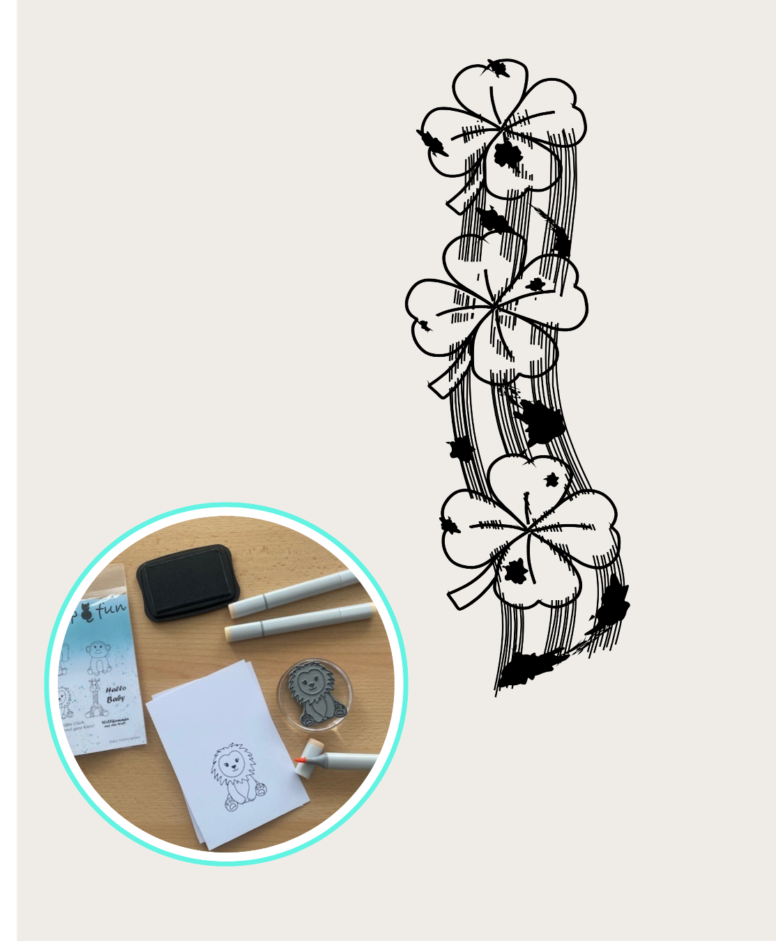 Stempel mit Kleeblättern