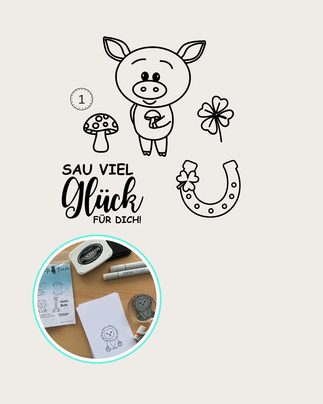 Stempel Set "Schweinchenglück"