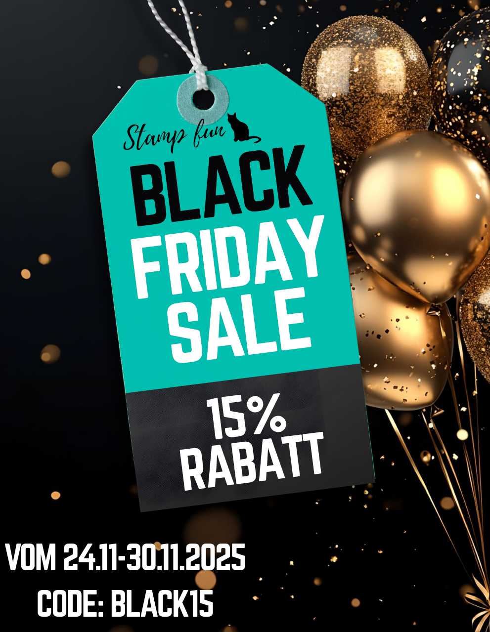 Vom 24.11-30.11.2025 gibt es einen Black Friday Rabatt von 15% auf jede Bestellung. Code BLACK15