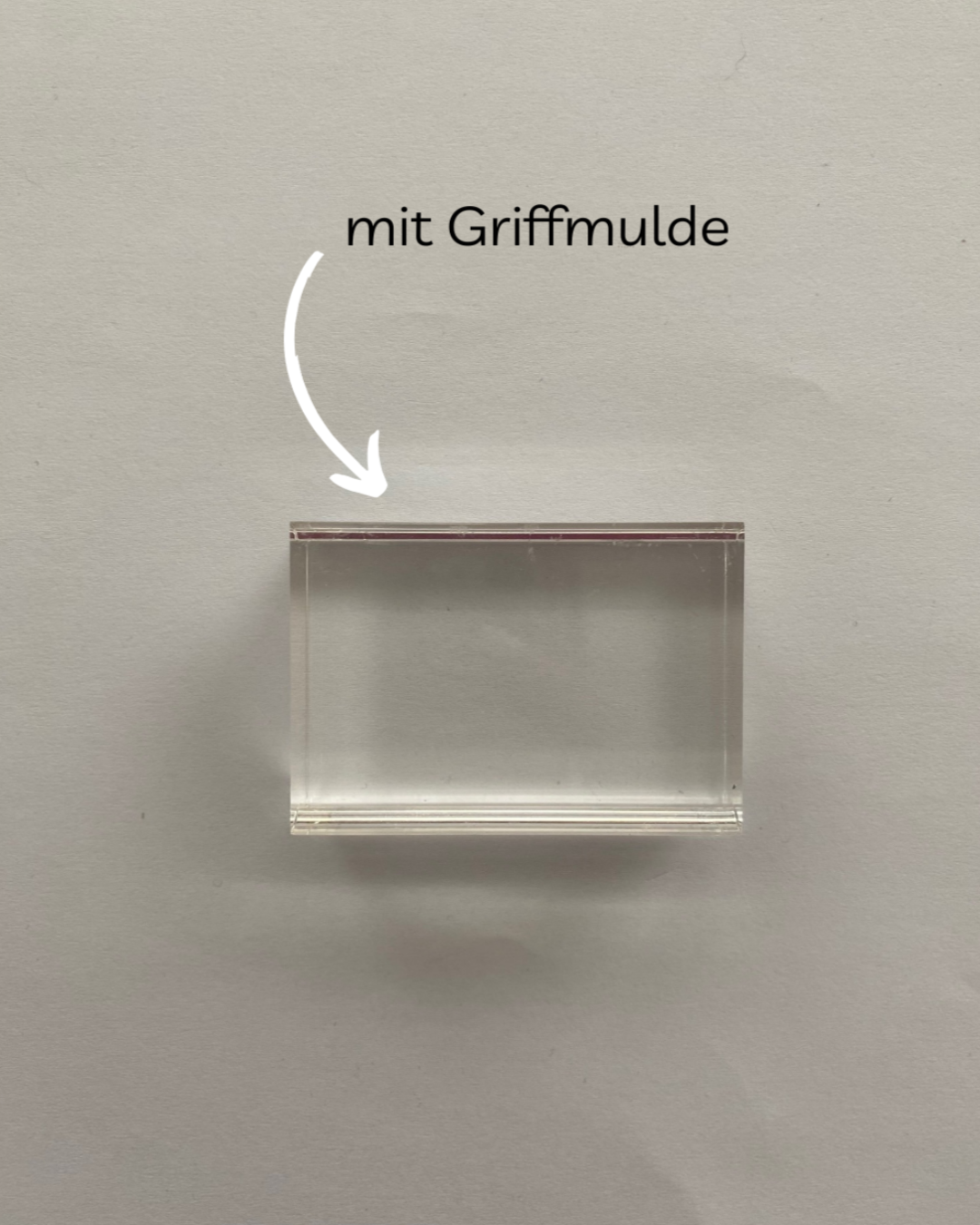 Bastelzubehör Acrylblock klein mit Griffmulde