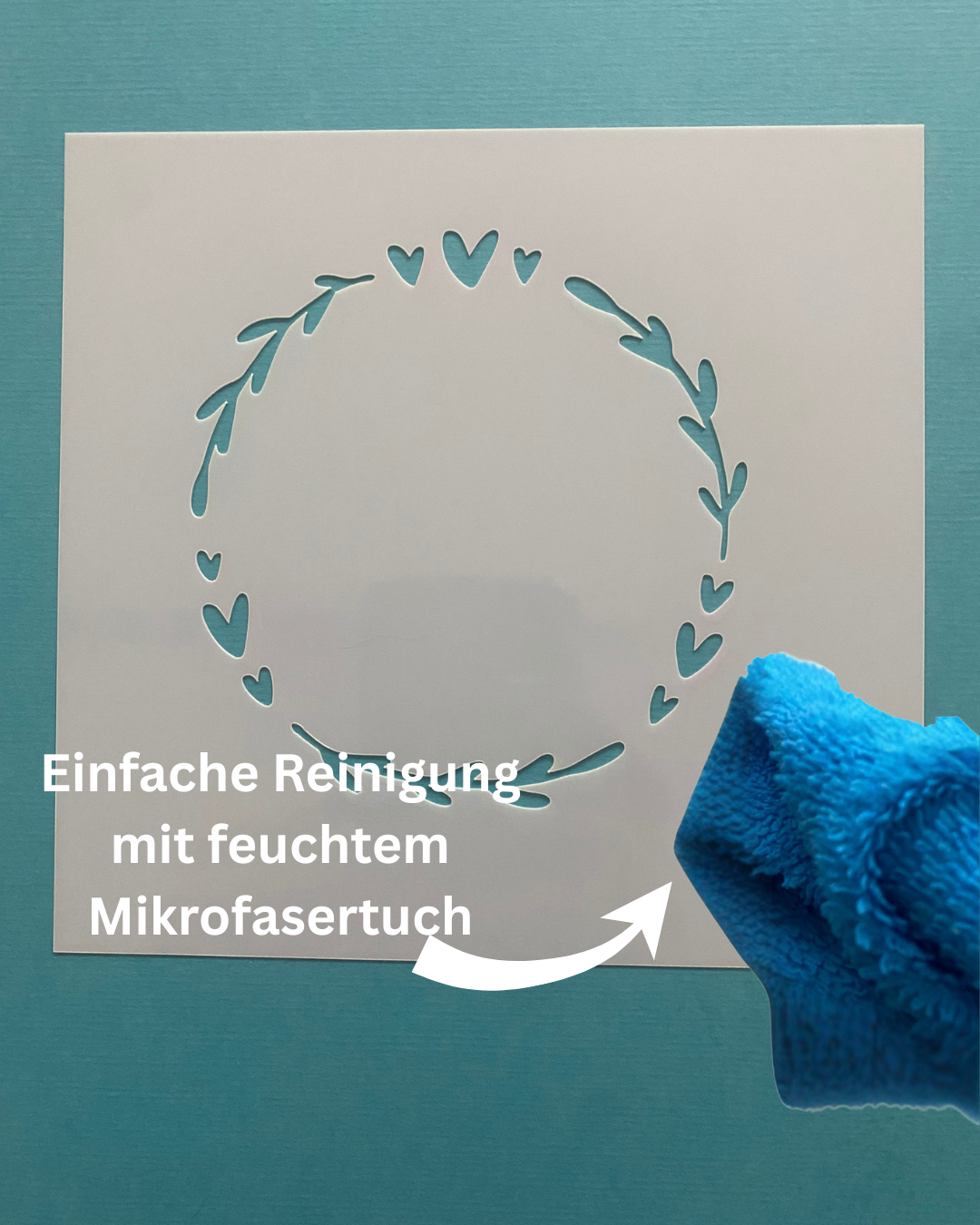 Stencil Floraler Kranz mit Herz
