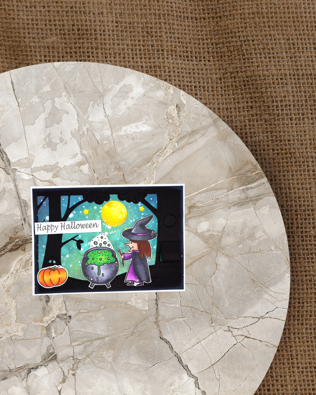 Stempel "Halloween Hexe mit Kessel"