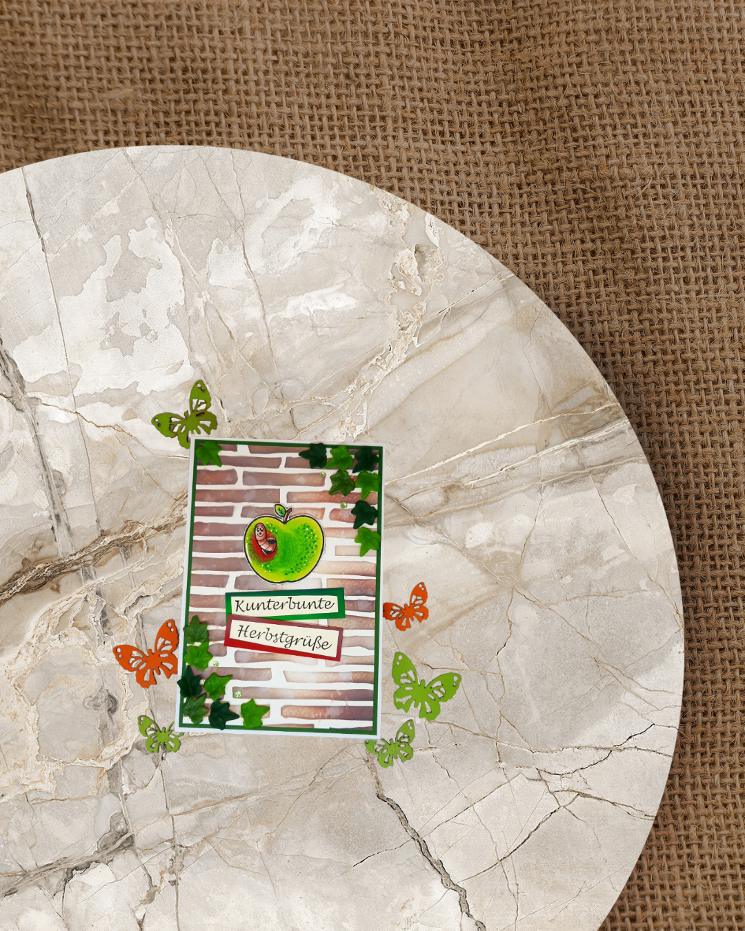Stempel Set "Apfel mit Wurm"