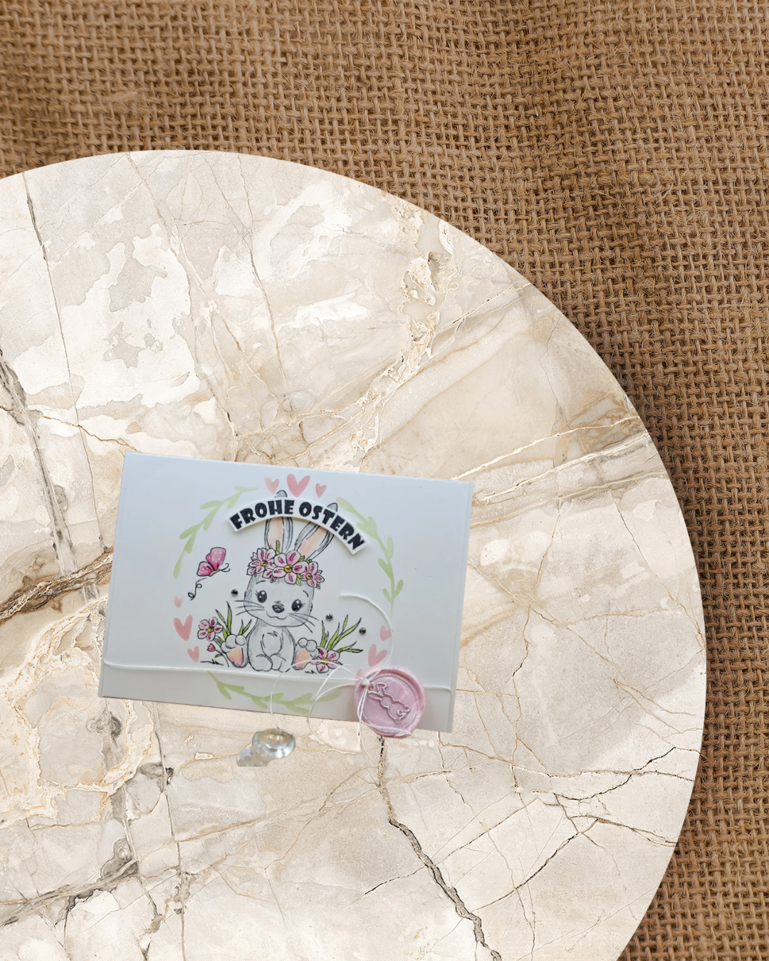 Stencil Floraler Kranz mit Herz